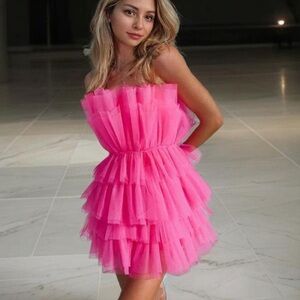mable mini pink tulle dress
